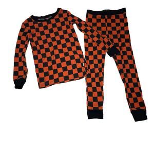 Dream Big Little Orange Black Check Bamboo Pajamas